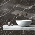 thumbnail image 3 of 6Sheets Brown Gray Marbling Tiles Stickers Wall Decals 11.81" x 5.91" Waterproof Peel and Stick Kitchen Backsplash DIY Decor Sticker, 3 of 9