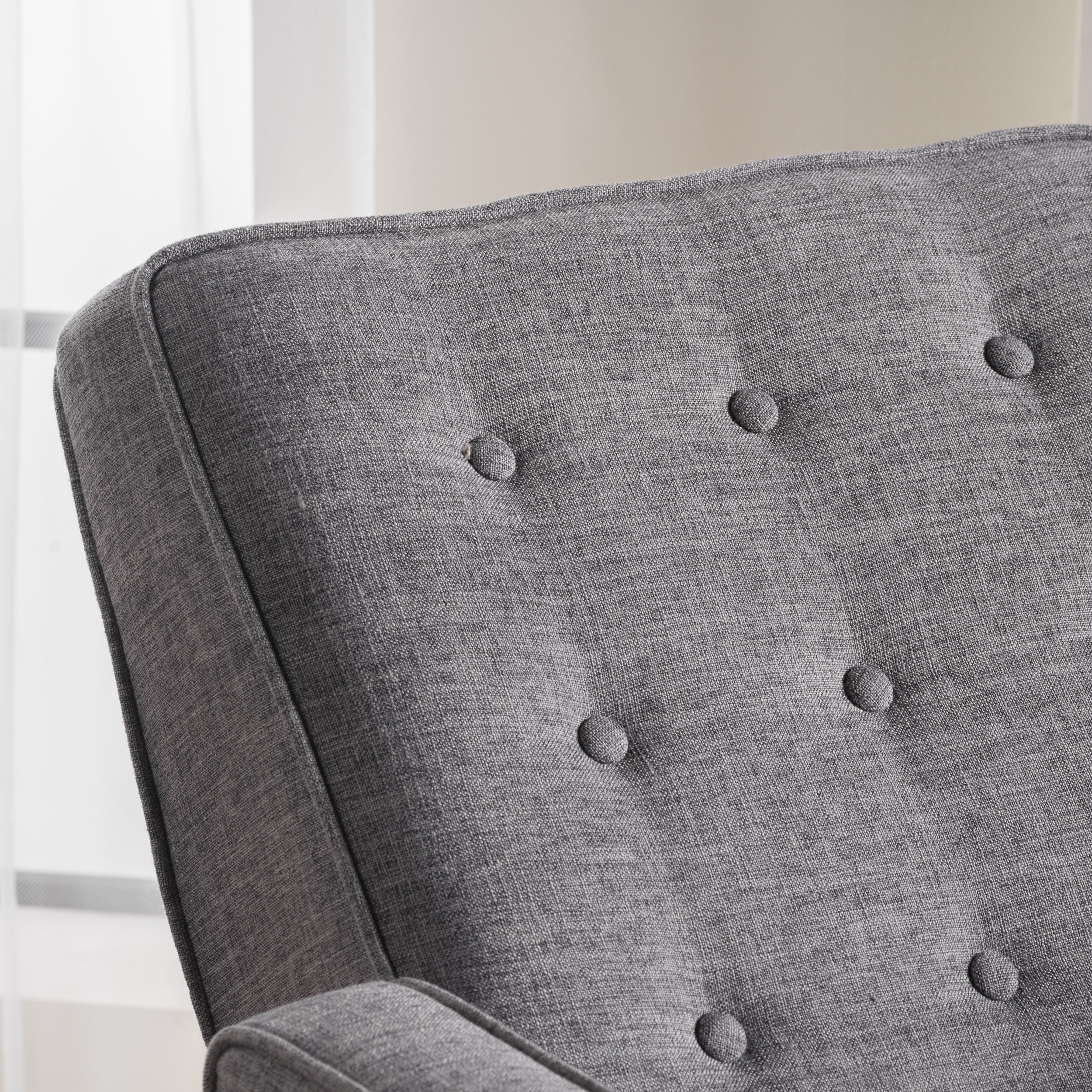 Noble House Logan Indoor Mid Century Modern Grey Fabric Recliner