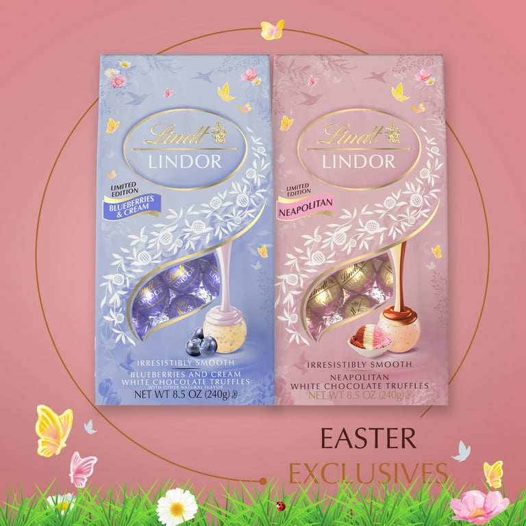 Lindt Lindor, Neapolitan White Chocolate Truffles, Spring Easter