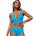 thumbnail image 3 of Traje de Baño Deportivo de Dos Piezas para Mujer, Bikini Azul , Talla L, 3 of 9