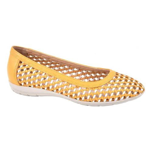 yellow leather flats womens