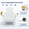 thumbnail image 3 of SERWALL Folding Adirondack Chair Set of 2 with Dual Cup Holders & Phone Holder, All-Weather HDPE Fire Pit Chairs for Outdoor, Patio, Poolside, Garden - White, 3 of 13