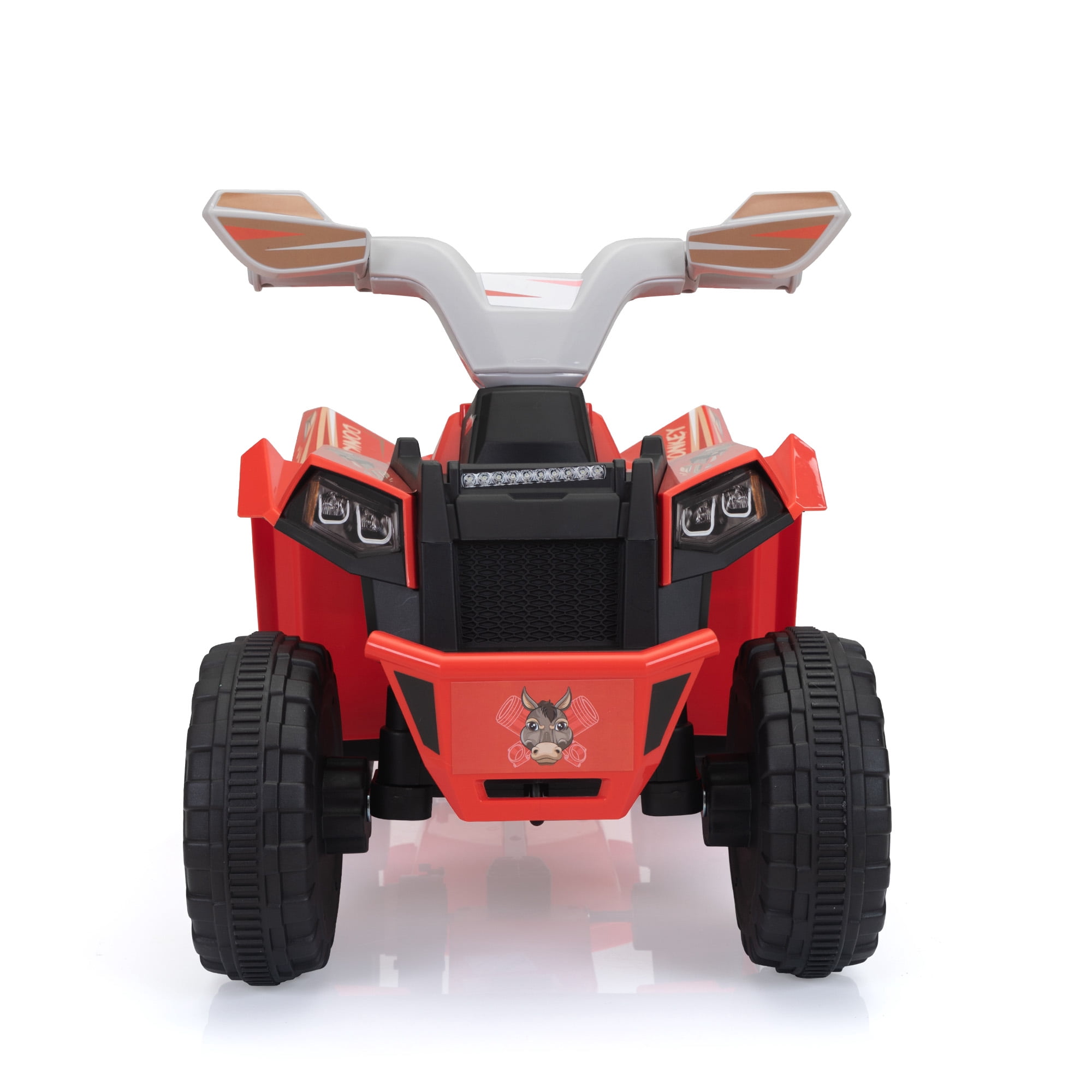 TOBBI 6V Kids Ride on ATV Quad Battery Powered 4-Wheeler Toddlers Toy Car W/ Trailer Bluetooth MP3 Horn, Red
