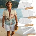 thumbnail image 6 of FOR U DESIGNS Otter Floral Sun Wave Print Couple Outfits Matchable Couple Clothes Linen-Like Sleeveless Women's Casual Dresses & Men's Button Down Shirt, 6 of 7