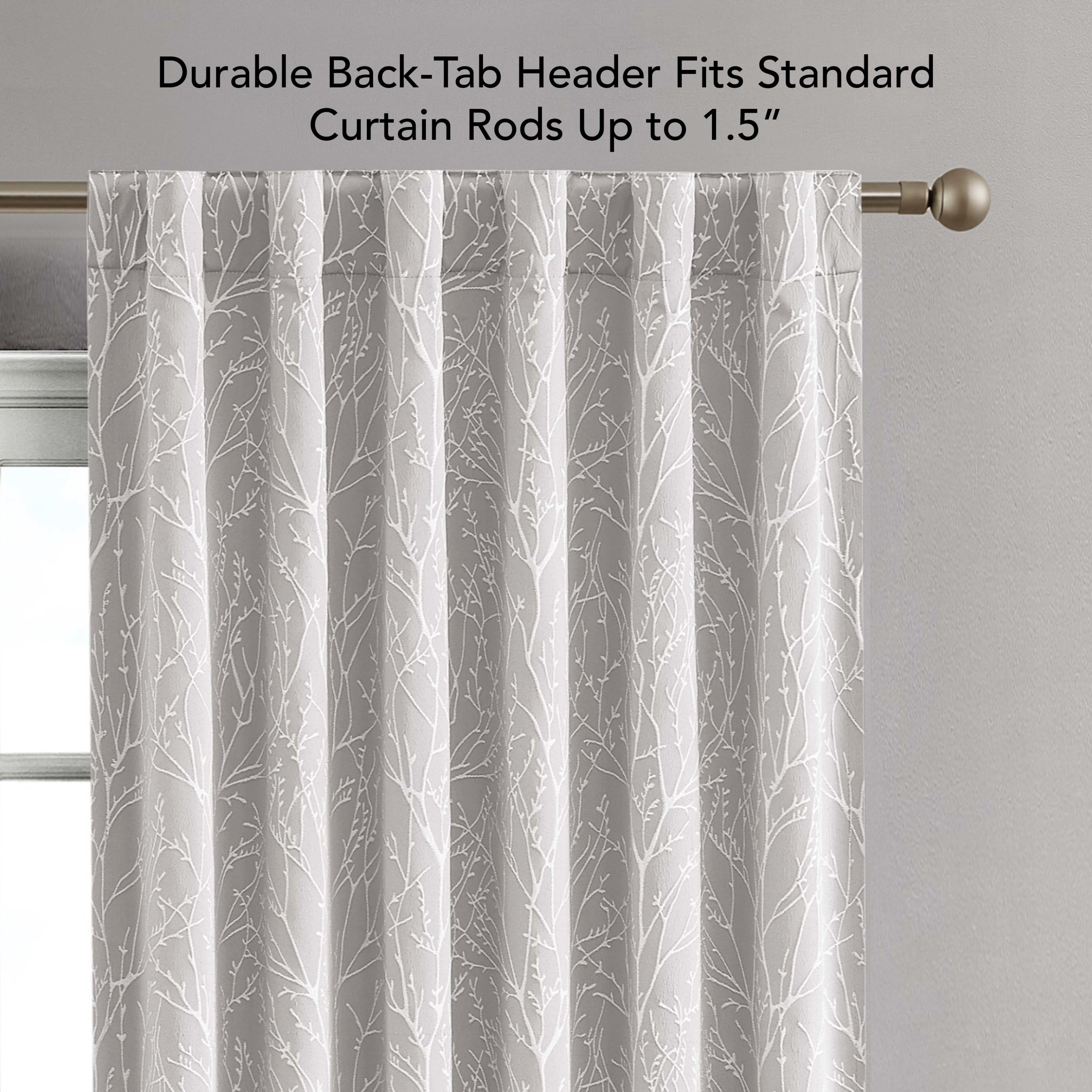 Collins Blackout Window Curtain Panels with Tiebacks, Back Tab, Warm Grey, 50" x 96"