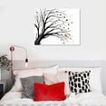 thumbnail image 4 of PIKWEEK  Leaves Modern Flowers Artwork Giclee Canvas Prints Black and White Abstract Floral Trees Pictures Paintings on Canvas Wall Art for Living Room Bedroom Home Decorations 20x16in, 4 of 4