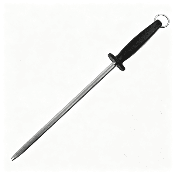 KASIU Knife Sharpener Rod,13" Carbon Steel Honing Steel for Kitchen Knives,Professional Magnetized Sharpening Stick with Nickel-Chrome Plating,Easy Grip Tool for Chef Knives