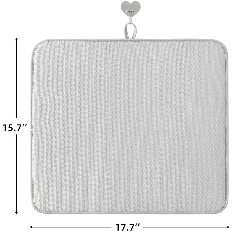 SHANGSHAN Dish Drying Mat, 2-Pack 19.2x15.8 Inch Gray photo 6