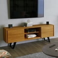 thumbnail image 5 of Lowry 63 inch Wide Solid Wood TV Stand in Oak For TVs up to 70 inches, 5 of 13