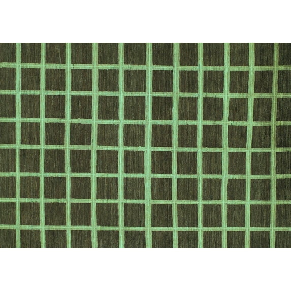 Ahgly Company Indoor Rectangle Checkered Turquoise Blue Modern Area Rugs, 7' x 9'