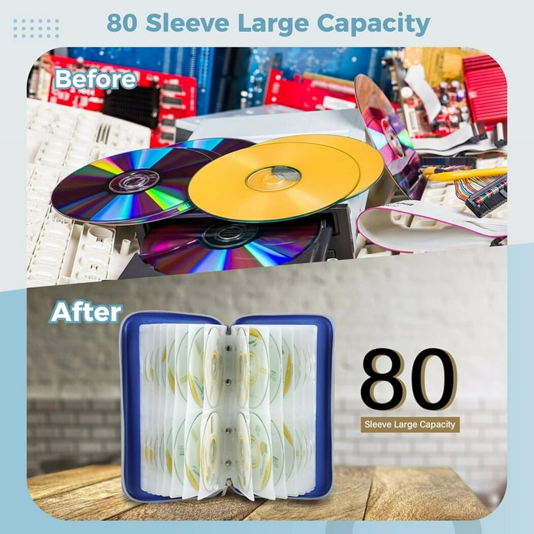 80 Capacity Plastic Disc Storage Organizer: Hard Shell DVD/CD/VCD