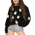 thumbnail image 3 of Kiijoy Girls Halloween Sweatshirt Cartoon Ghost Print Casual Pullover Top, Sizes 3-4, 3 of 3