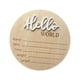 thumbnail image 4 of Letrero de recuerdo para bebé recién nacido, letrero de madera con texto "Hola Mundo" para decoración de guardería, baby shower. Blanco, 4 of 9