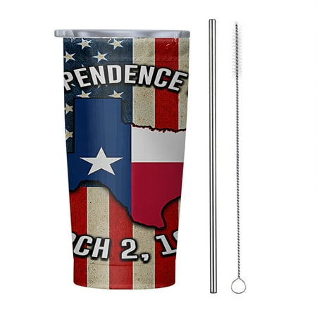 

Texas Independence Day March 1836 20oz Tumbler Insulated Stainless Steel Water Bottle Portable Travel Coffee Tea Mug Cup