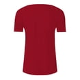thumbnail image 5 of Red Women's Short Sleeve T-shirt, Women'S Casual Pleated Round Neck Button Open Short Sleeve Loose T Shirt Shirt Top,Women's Short sleeve T-shirt XXL, 5 of 5