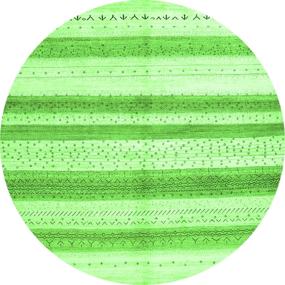 Ahgly Company Indoor Round Solid Green Modern Area Rugs, 3' Round