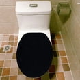 thumbnail image 3 of Skymirror Solid Color Toilet Lid Cover Ultra Plush Elastic Band Non-Slip Material Washable Universal Fit Toilet Cover Bathroom Accessory, 3 of 8