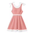 thumbnail image 3 of WOYY Girls Sundress Cute Casual Bow-Tie Straps Sleeveless A Line Midi Dress, Sizes 3-10, 3 of 3