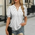 thumbnail image 2 of Summer Plus Size Tops for Womens 2025 Fashion Casual Print V-Neck Short Sleeve Casual Blouse, 2 of 6