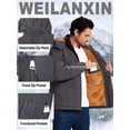 thumbnail image 5 of Weilanxin Men's Winter Jacket with Hood Fleece Lined Water Repellent Windproof Thicken Parka Winter Coat for Skiing Hiking Work, 5 of 11
