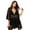 Black, variant on JYLFC Womens Swimsuit Cover Ups Contrast Lace Loose V Neck Cover Up Dress