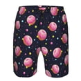 thumbnail image 3 of Disketp Men's Swim Trunks Hawaiian Breathable Surf Beach Swimsuits Mesh Lining Beach Shorts with Pockets-Cartoon Donut Planets, 3 of 7
