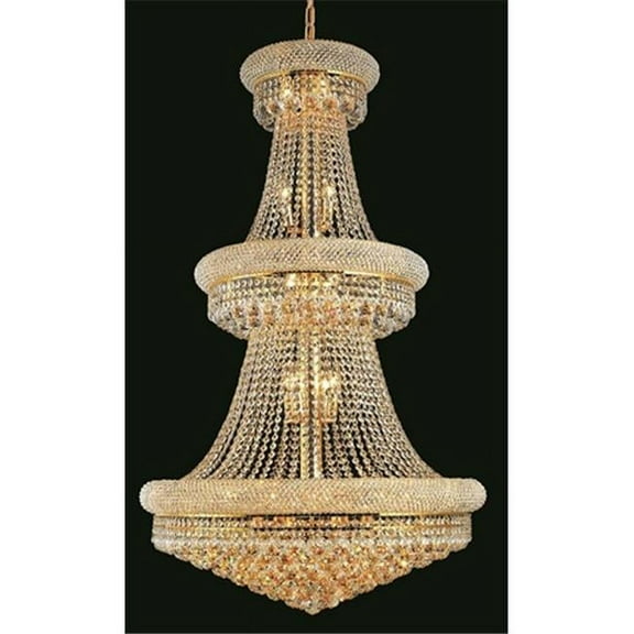 Elegant Lighting 1800G30G-RC 30 D x 50 in. Primo Collection Large Hanging Fixture - Gold