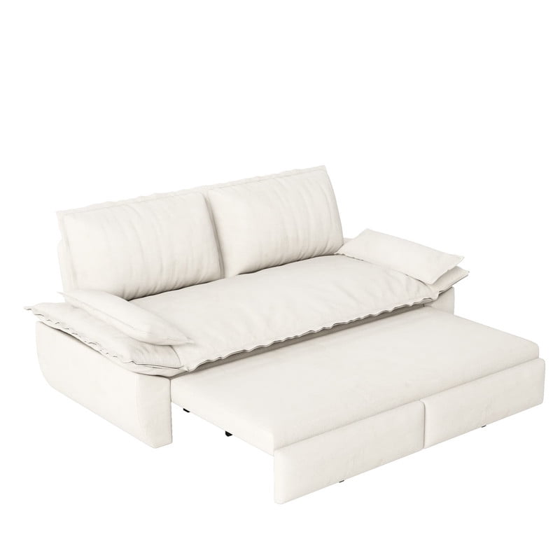 3-in-1 Convertible Sleeper Sofa Bed, 73.2" Queen Pull Out Sofa Bed, Velvet Loveseat Bed Couch Bed for Living Room Apartment Small Places