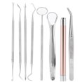 thumbnail image 2 of 8 unids/set Dental raspador de sarro dientes recoger dientes rascador de sarro boca espejo linterna, 2 of 8