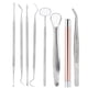 thumbnail image 2 of 8 unids/set Dental raspador de sarro dientes recoger dientes rascador de sarro boca espejo linterna, 2 of 8
