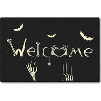 ASKETAM Halloween Doormat Indoor/Outdoor Non-Slip Carpet 19.5" x 31.3" (Skeleton Bat)