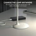 thumbnail image 3 of Lampe de Bureau Sans Fil Led, Lampes de Table à Piles, Lampe de Lecture Rechargeable Dimmable avec Minuterie, Col de Cygne Réglable Lampe Tactile pour Bureau, Port de Charge Usb (Blanc), 3 of 4