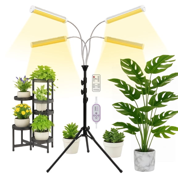grow lights for indoor plants LED Grow Lights for Indoor Plants, plant light 4-Head Full Spectrum Lamp with Adjustable Tripod Stand