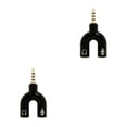 thumbnail image 2 of sweethay Divisor de audio de 3,5 mm Tipo U Interfaz de conector estéreo 2 en 1 Convertidor de sonido Auriculares Altavoces Accesorios para tabletas negro negro 2piezas, 2 of 5