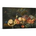 thumbnail image 1 of ARTCANVAS Still Life Peaches Plums Grapes Lemon Crab Lobster Glass Roemer On Table Canvas Art Print by Jan Van Kessel Elder - Size: 40" x 26" (1.50" Deep), 1 of 9