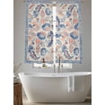 thumbnail image 4 of Blue Red Ethnic Sheer Curtains 72 Inch Length 2 Panels Set, Vintage Modern Geometric Abstract Art Voile Window Treatment Rod Pocket Curtains Sheers Drapes for Bedroom/Living Room/Kitchen 52"x72"x2, 4 of 7