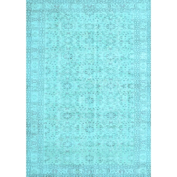 Ahgly Company Indoor Rectangle Persian Light Blue Traditional Area Rugs, 5' x 7'