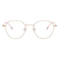 thumbnail image 4 of Metal Round Anti Blue Light Glasses Women Men Classic Square Eyeglasses Frames Transparent Computer Glasses Oculos Feminino (Silvery), 4 of 7