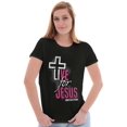 thumbnail image 3 of Live for Jesus Religious Faith Womens Slim Fit Graphic Tee Brisco Brands S, 3 of 5