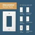 thumbnail image 3 of Franklin Brass Classic Architecture (1-Pack) Decorative Light Switch Cover Pure White 4-Gang Decorator/Rocker Wall Plate Quad Switch Plate Cover Electrical Outlet Guard W35252-PW-C, 3 of 6