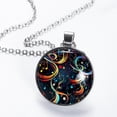 thumbnail image 2 of Note Glass Circular Pendant Necklace - Elegant Jewelry Piece for Everyday Wear, 2 of 5