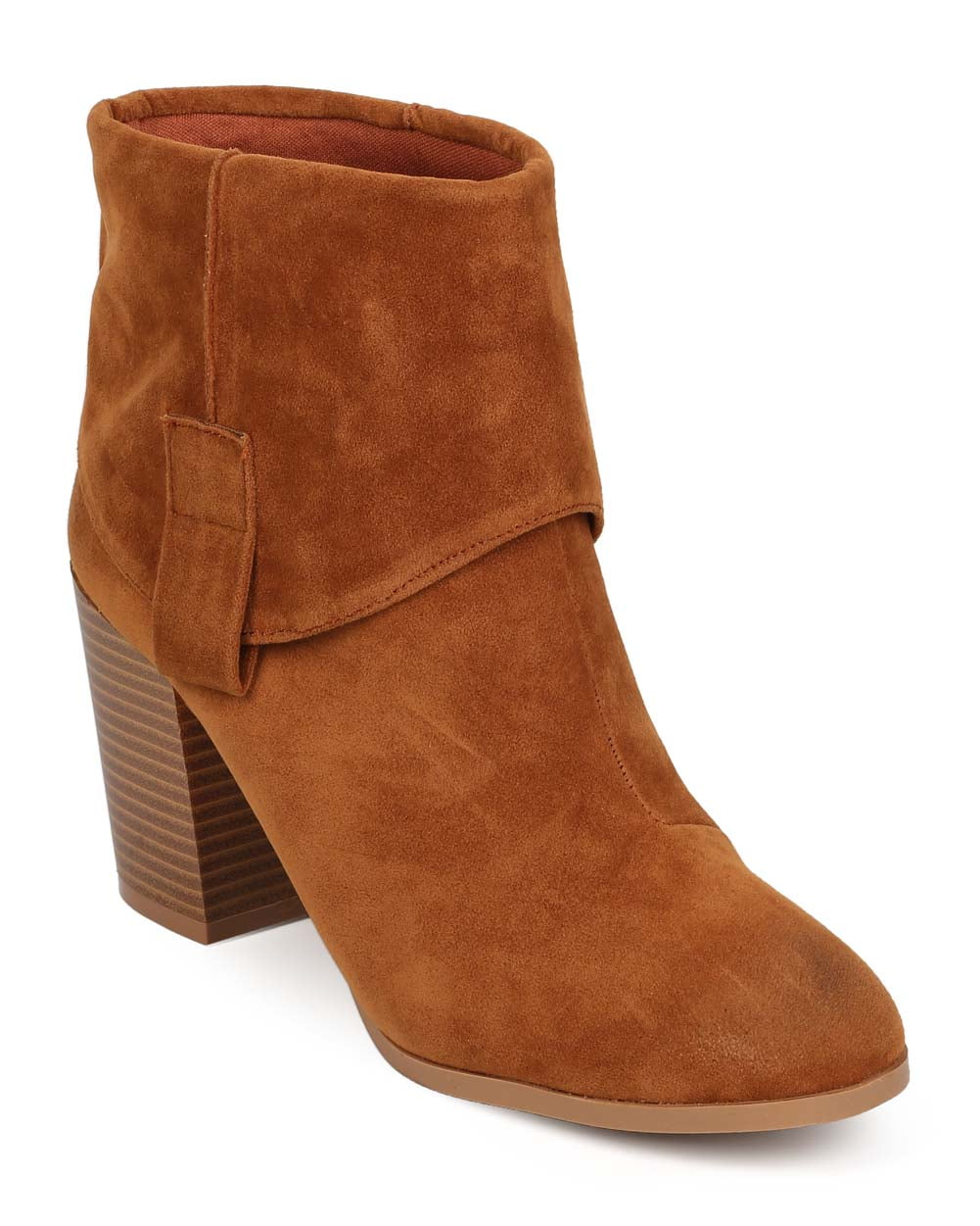 suede pull on booties