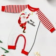 thumbnail image 3 of Onlypjs Matching Family Christmas Pajamas – Red & White Striped Santa Print Long-Sleeve Lounge Set for Women, Men, Couples, 3 of 5
