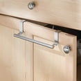 thumbnail image 4 of Modern Kitchen Over Cabinet Strong Steel Towel Bar Rack - Hang on Inside or Outside of Doors - Storage and Organization for Hand, Dish, Tea Towels - 9.75" Wide,Silver, 4 of 5