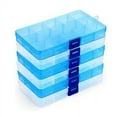 thumbnail image 1 of Paquete de 6 cajas de almacenamiento de plástico, 15 rejillas, divisores de compartimentos ajustables, caja organizadora, contenedores de almacenamiento para collares, pendientes, artículos de bricolaje Sailing Electrónica, 1 of 5