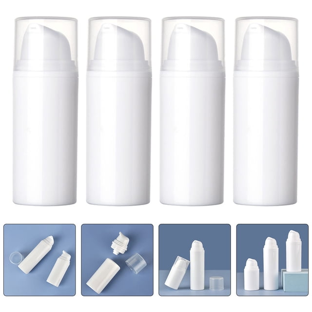 Lotion Containers Empty Pump Dispenser Bottle Pump Bottle Dispenser Empty Plastic Pump Bottles Dispenser Lotion Containers For Massage Oil Liquid Soap Shampoo Lotion Hand White 4pcs