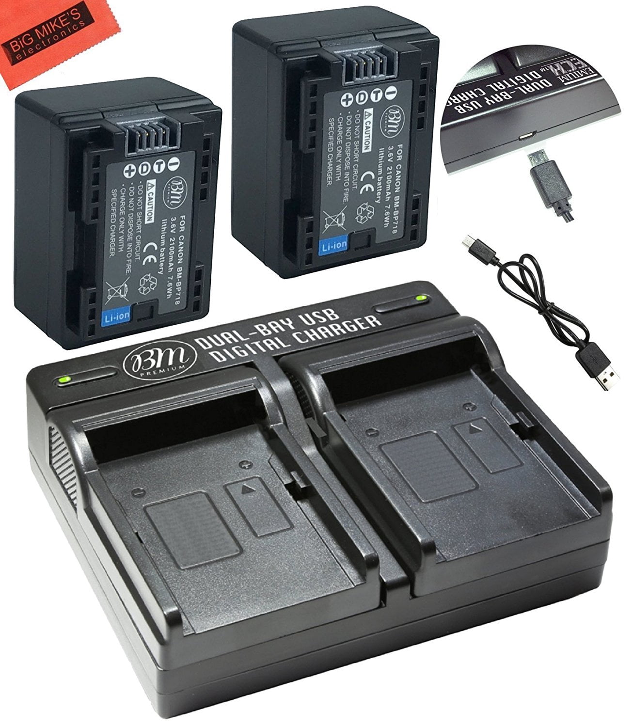 Kastar Replacement Battery & AC Wall Charger Kit For Canon VIXIA HF R800 / HFR800 Camcorder