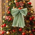 thumbnail image 4 of Christmas Decorations, Christmas Tree Ornaments, Large Velvet Snow Gauze Bow Pendant, Multi-Scene Holiday Decoration, Soft High-End Polyester Material, 30cm Oversized, Wrinkle Resistant, 4 of 6