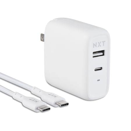 UPC: 0718103411639 | NXT Technologies Universal USB-C/USB-A with USB-C Cable Wall Charger White (NX60449)