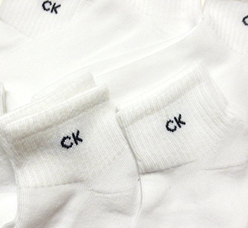 Calvin Klein Men's Athletic Ankle Socks, Shoe Size 7-12 (6-pack) white